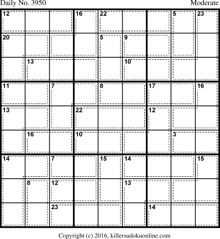Killer Sudoku for 10/11/2016