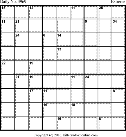 Killer Sudoku for 10/30/2016