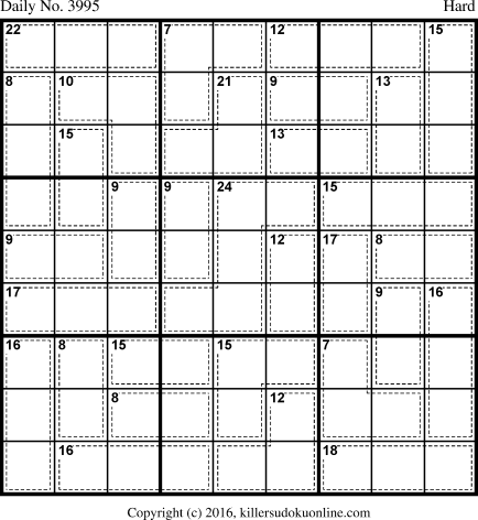 Killer Sudoku for 11/25/2016