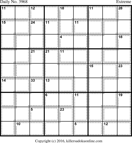 Killer Sudoku for 10/29/2016