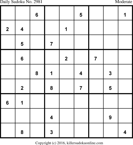 Killer Sudoku for 5/1/2016