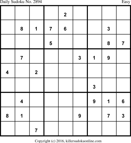 Killer Sudoku for 2/4/2016