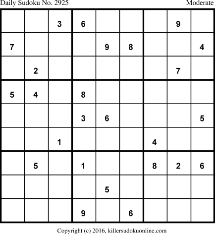 Killer Sudoku for 3/6/2016