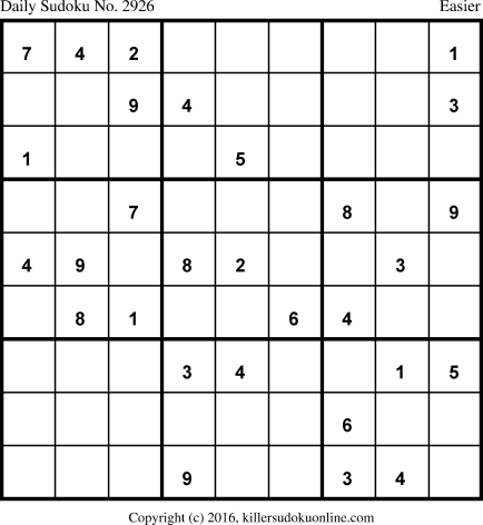 Killer Sudoku for 3/7/2016