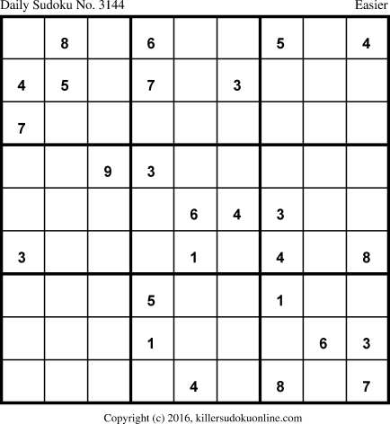 Killer Sudoku for 10/11/2016