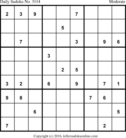 Killer Sudoku for 9/11/2016