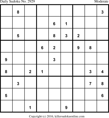 Killer Sudoku for 3/10/2016