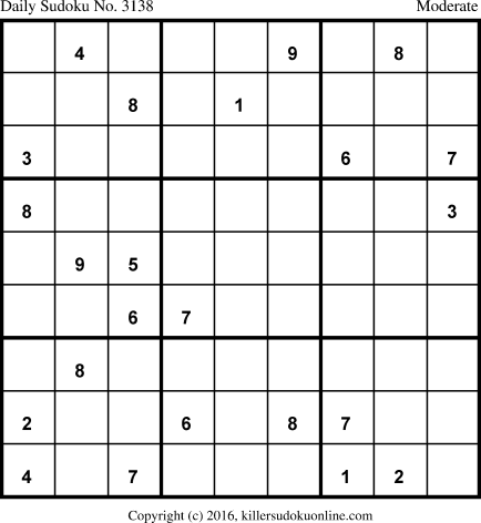 Killer Sudoku for 10/5/2016