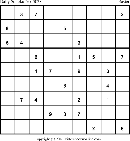 Killer Sudoku for 6/27/2016