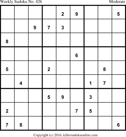 Killer Sudoku for 5/2/2016