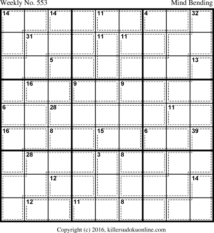 Killer Sudoku for 8/8/2016