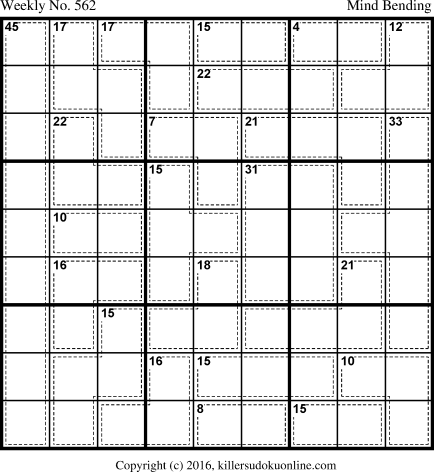 Killer Sudoku for 10/10/2016