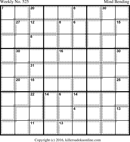 Killer Sudoku for 1/25/2016