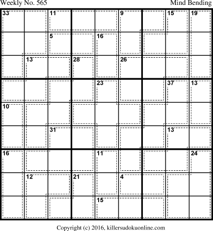 Killer Sudoku for 10/31/2016