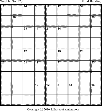 Killer Sudoku for 1/11/2016
