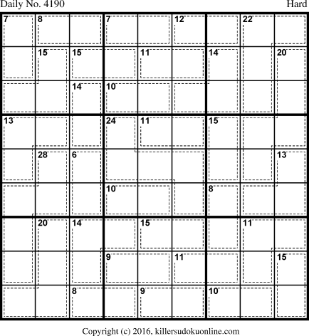 Killer Sudoku for 6/8/2017