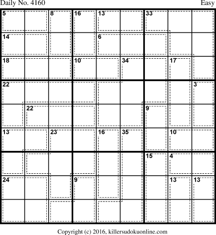 Killer Sudoku for 5/9/2017