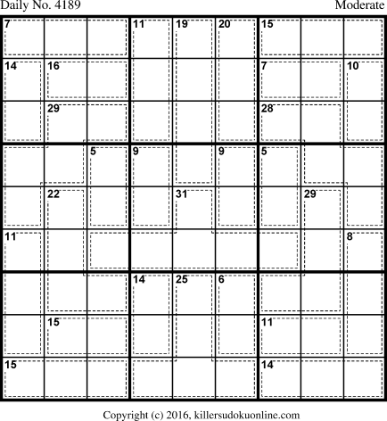 Killer Sudoku for 6/7/2017