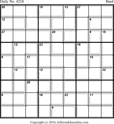 Killer Sudoku for 7/6/2017
