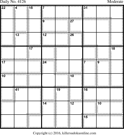 Killer Sudoku for 4/5/2017
