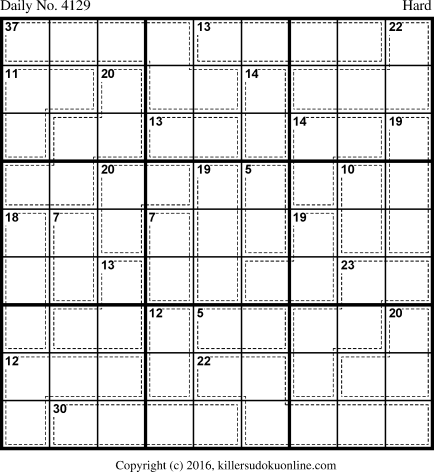 Killer Sudoku for 4/8/2017