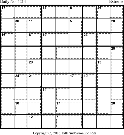 Killer Sudoku for 7/2/2017