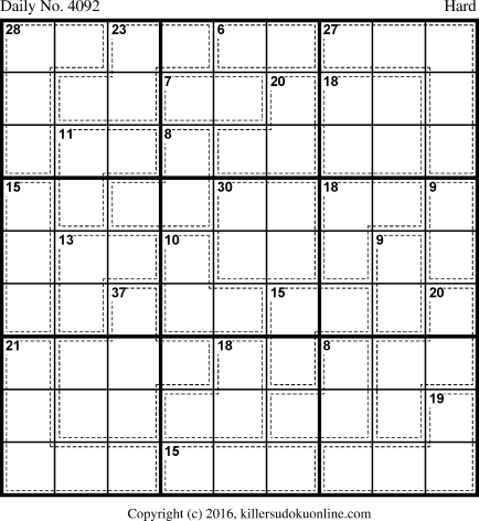 Killer Sudoku for 3/2/2017