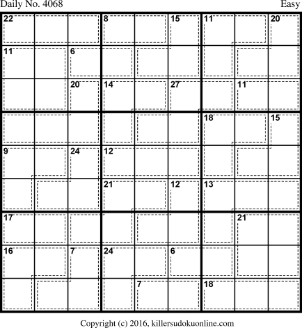 Killer Sudoku for 2/6/2017