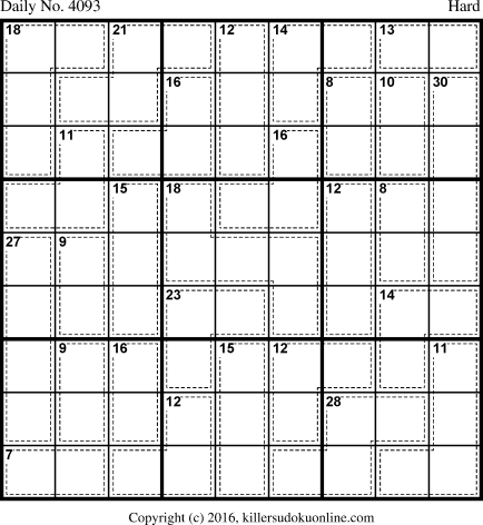 Killer Sudoku for 3/3/2017