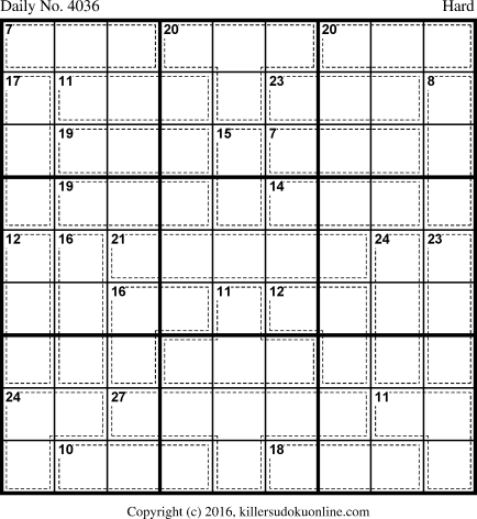 Killer Sudoku for 1/5/2017