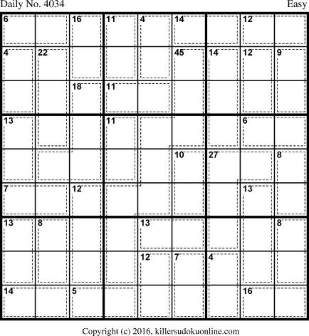 Killer Sudoku for 1/3/2017