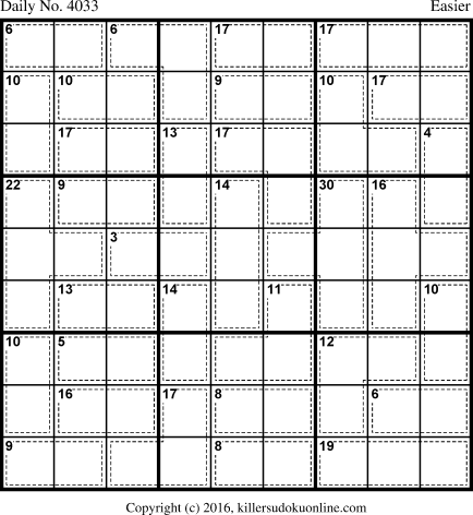 Killer Sudoku for 1/2/2017