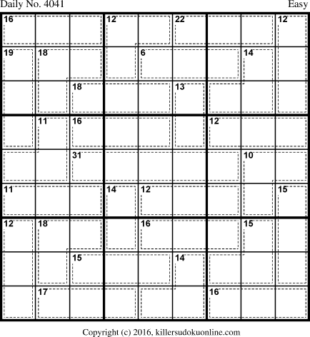 Killer Sudoku for 1/10/2017