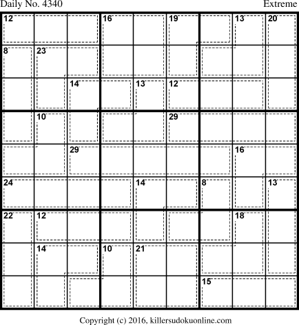 Killer Sudoku for 11/5/2017