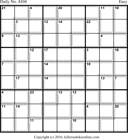 Killer Sudoku for 3/14/2017