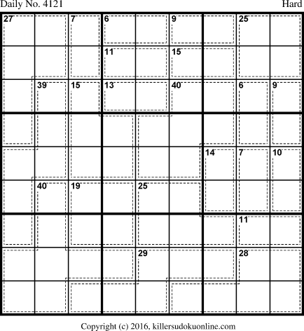 Killer Sudoku for 3/31/2017