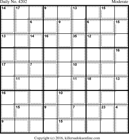 Killer Sudoku for 6/20/2017