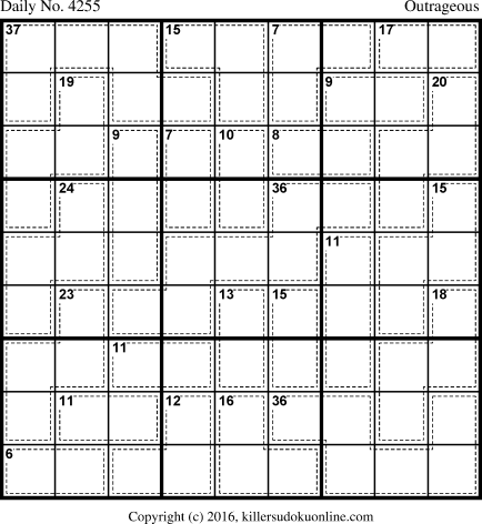 Killer Sudoku for 8/12/2017