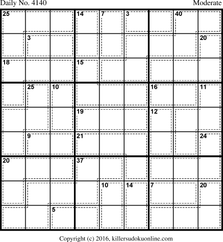 Killer Sudoku for 4/19/2017