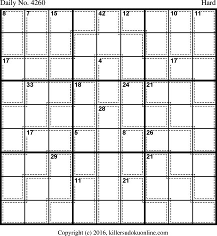 Killer Sudoku for 8/17/2017