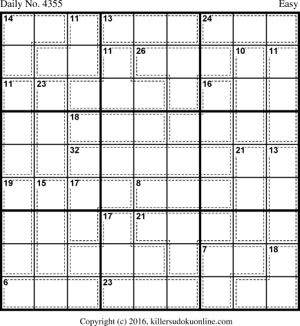 Killer Sudoku for 11/20/2017