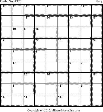 Killer Sudoku for 12/12/2017