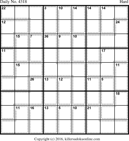 Killer Sudoku for 10/14/2017