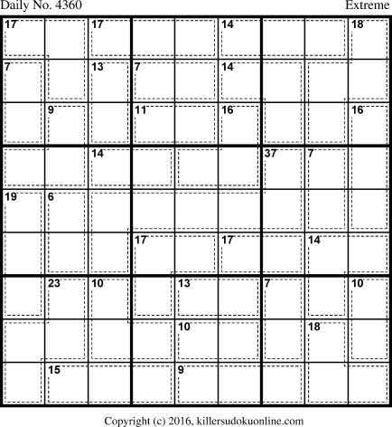 Killer Sudoku for 11/25/2017