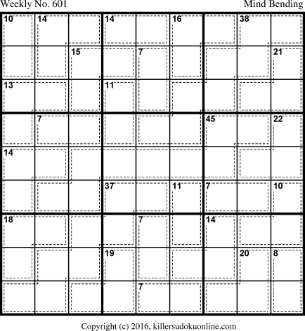 Killer Sudoku for 7/10/2017