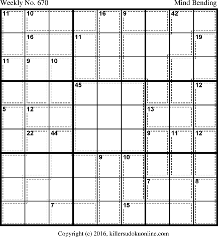 Killer Sudoku for 11/5/2018