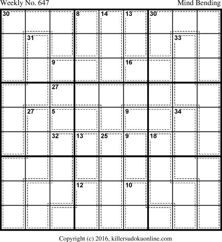 Killer Sudoku for 5/28/2018
