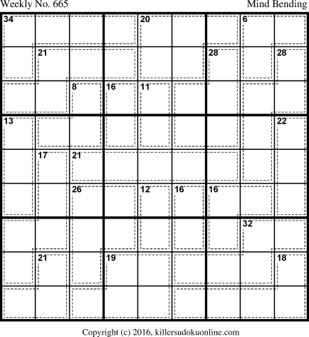 Killer Sudoku for 10/1/2018