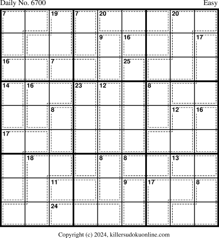 Killer Sudoku for 4/22/2024