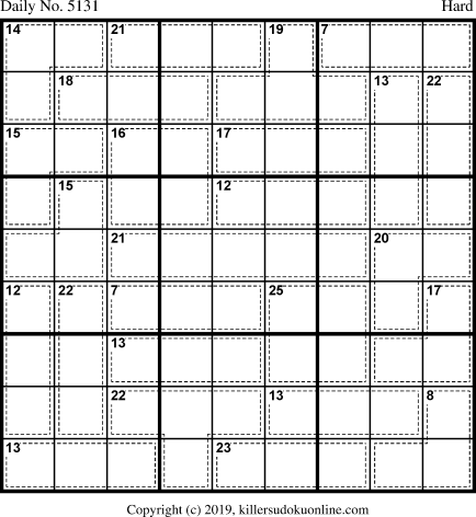 Killer Sudoku for 1/5/2020